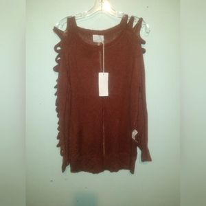 Chocolate Brown Cut-out Sweater by: Lush